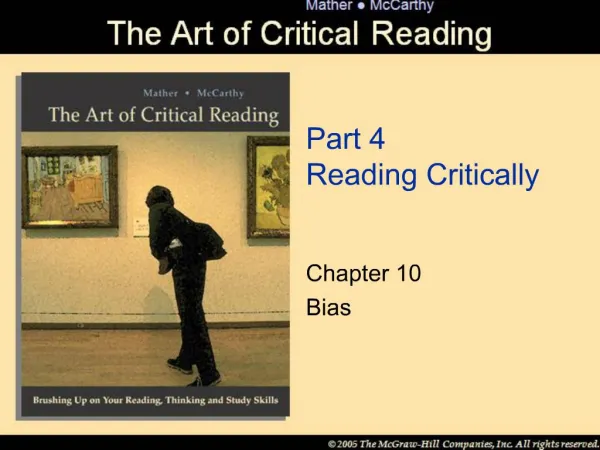 Part 4 Reading Critically