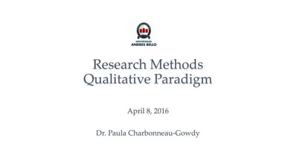 Research Methods Qualitative Paradigm