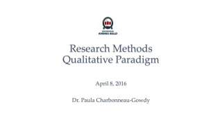 Research Methods Qualitative Paradigm - slide 1
