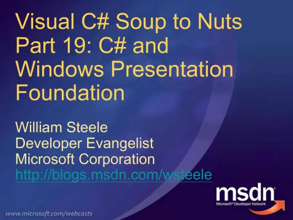 Visual C Soup to Nuts Part 19: C and Windows Presentation Foundation