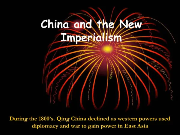 China and the New Imperialism