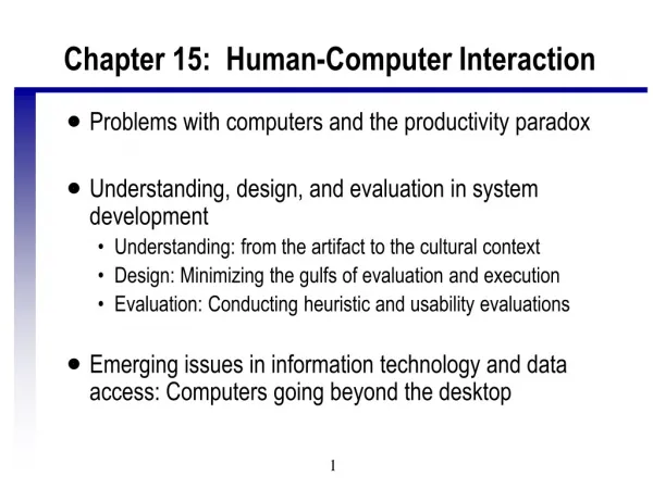 Chapter 15: Human-Computer Interaction