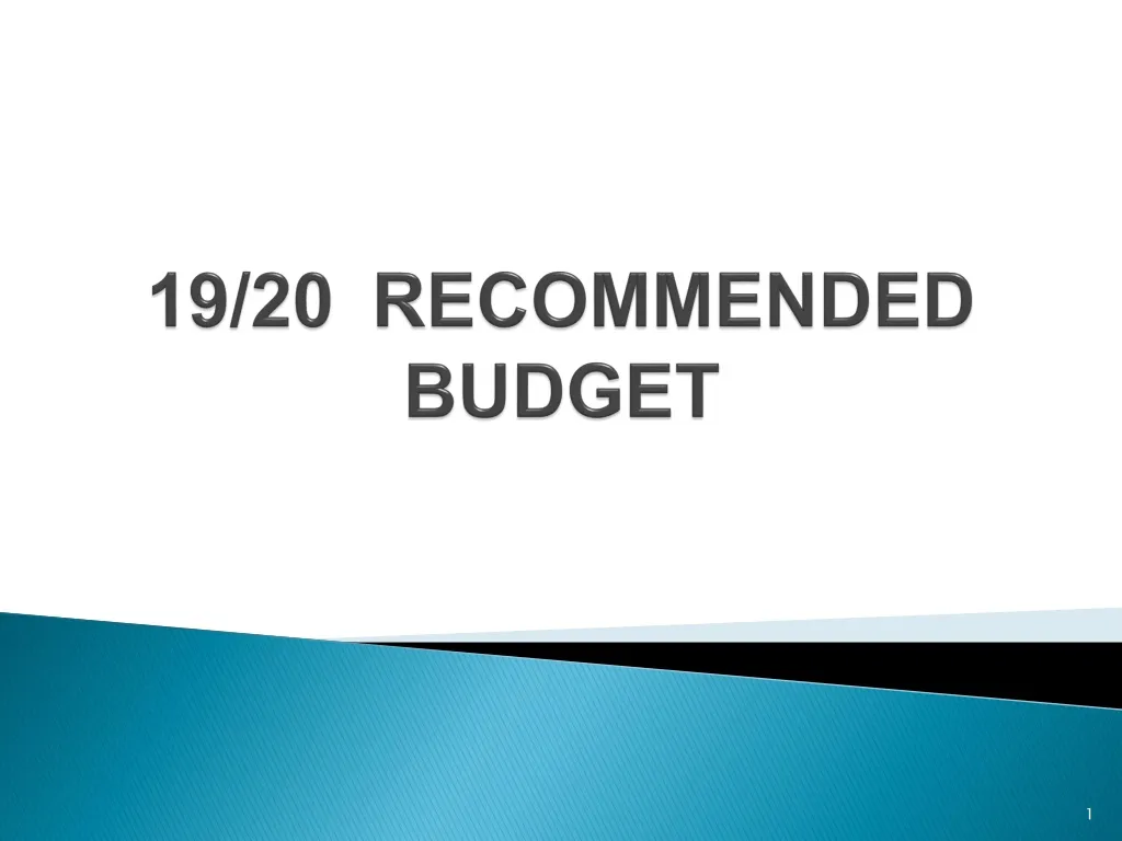 19 20 recommended budget