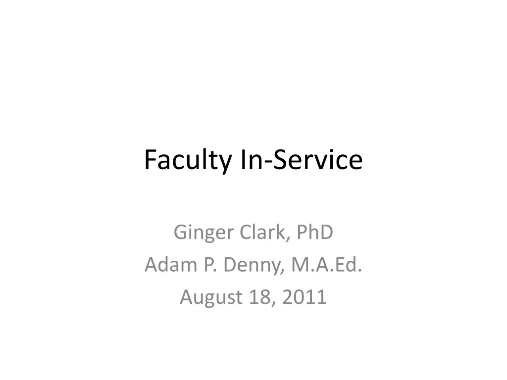 faculty in service