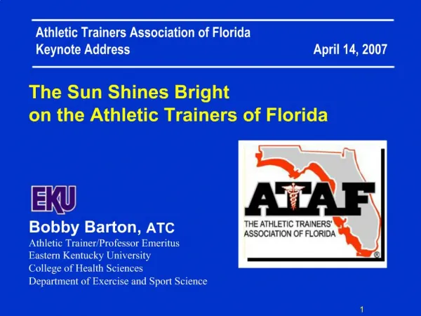 The Sun Shines Bright on the Athletic Trainers of Florida