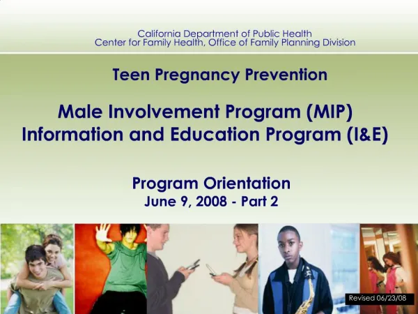Male Involvement Program MIP Information and Education Program IE