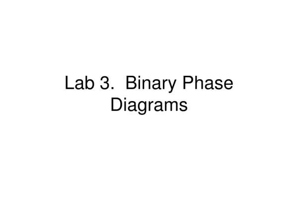 Lab 3. Binary Phase Diagrams