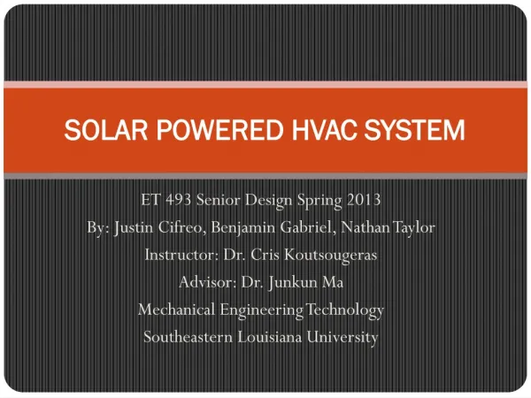 SOLAR POWERED HVAC SYSTEM