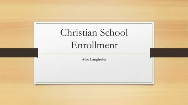 Christian School Enrollment