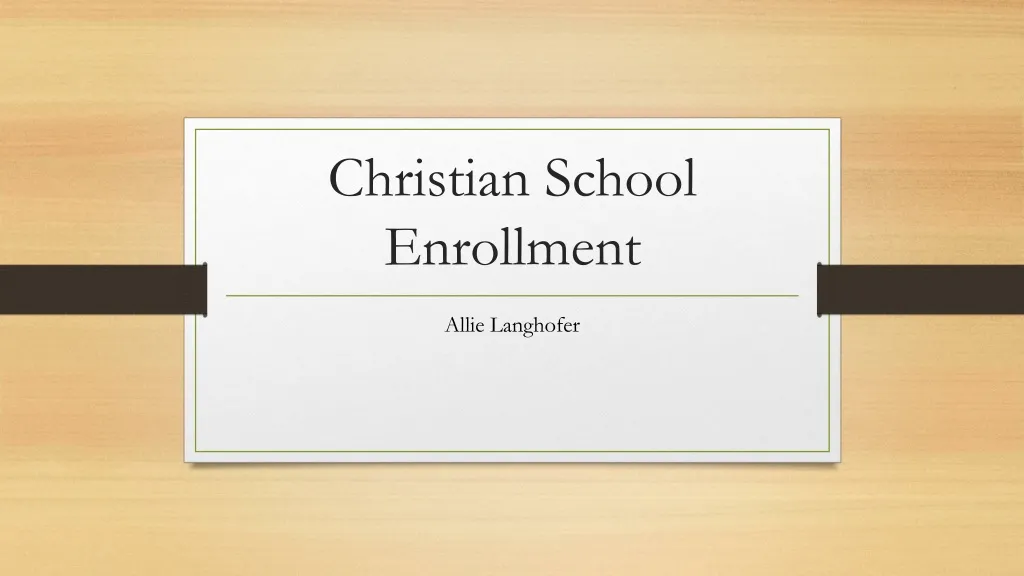 christian school enrollment