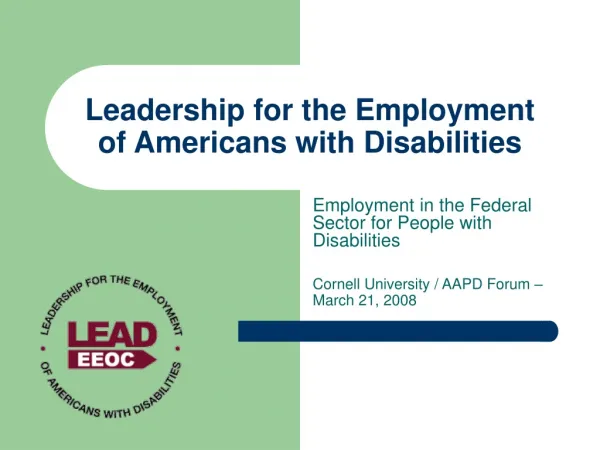 Leadership for the Employment of Americans with Disabilities