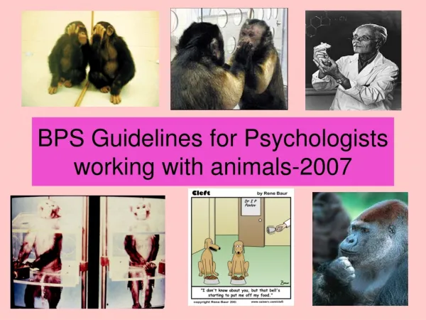BPS Guidelines for Psychologists working with animals-2007