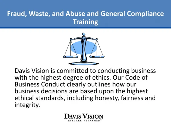 Fraud , Waste, and Abuse and General Compliance Training