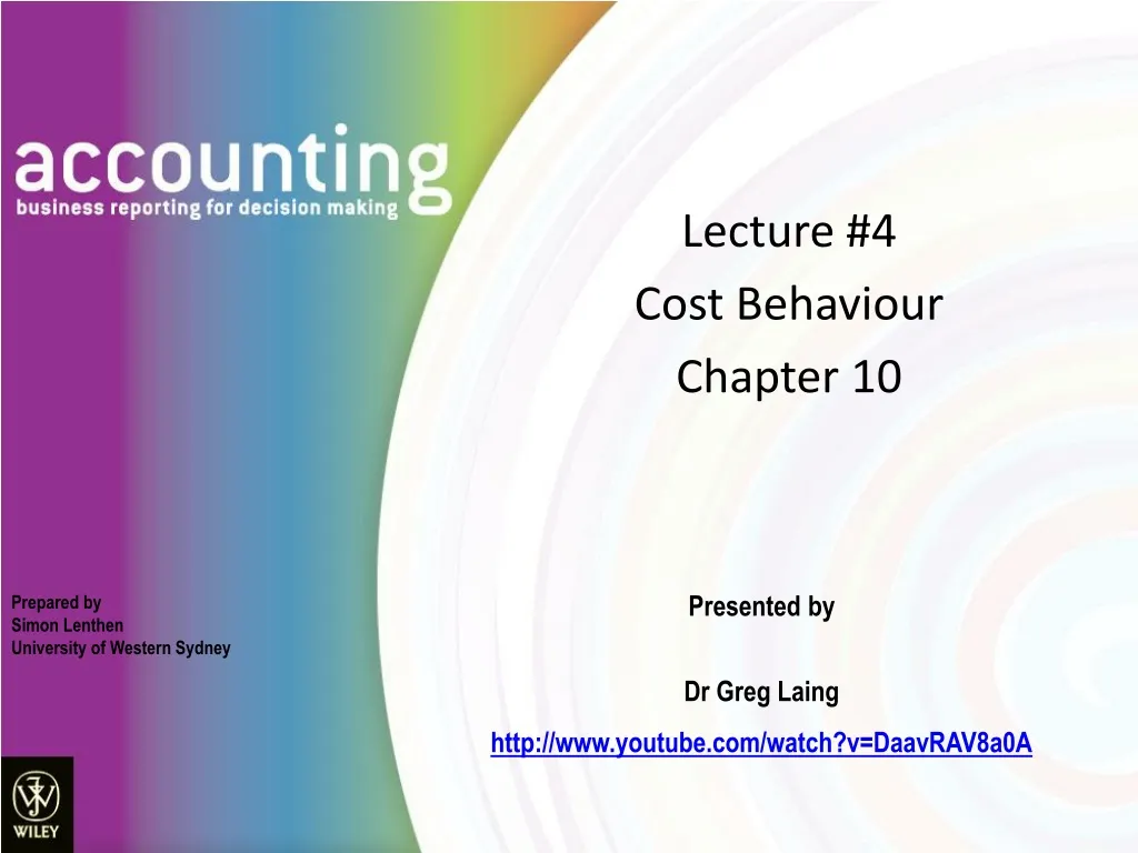 lecture 4 cost behaviour chapter 10