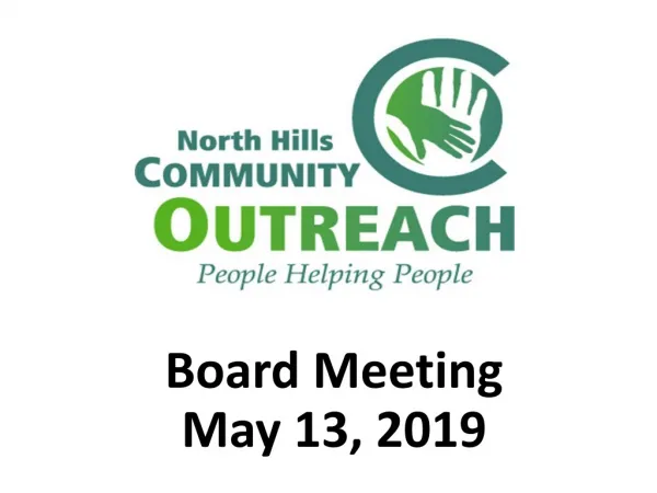 Board Meeting May 13, 2019