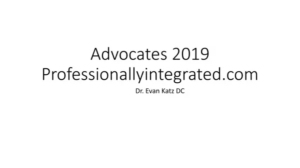 Advocates 2019 Professionallyintegrated