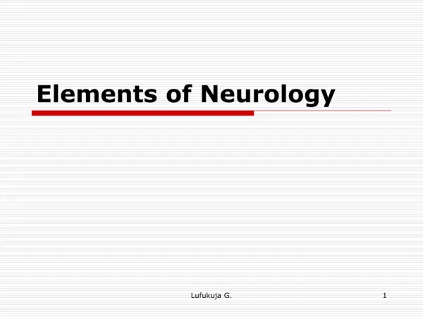 Elements of Neurology