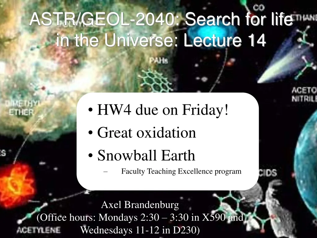 astr geol 2040 search for life in the universe lecture 14