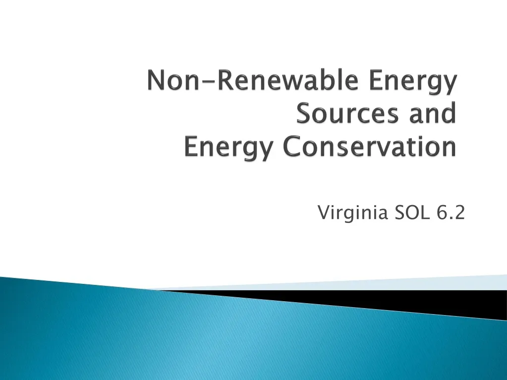 non renewable energy sources and energy conservation