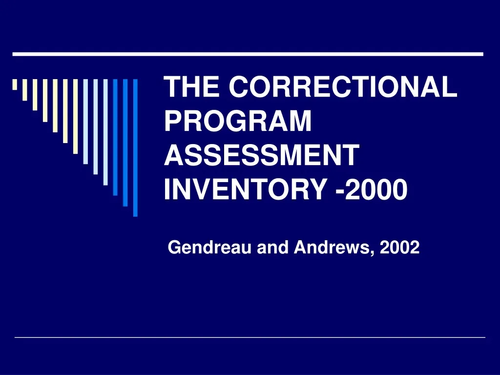 the correctional program assessment inventory 2000