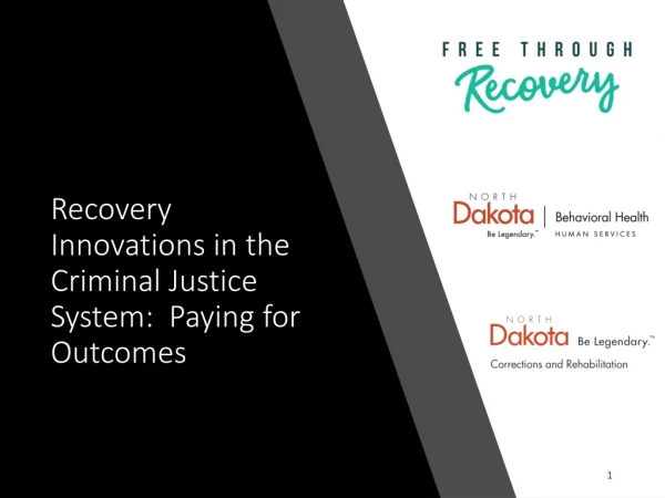 Recovery Innovations in the Criminal Justice System: Paying for Outcomes