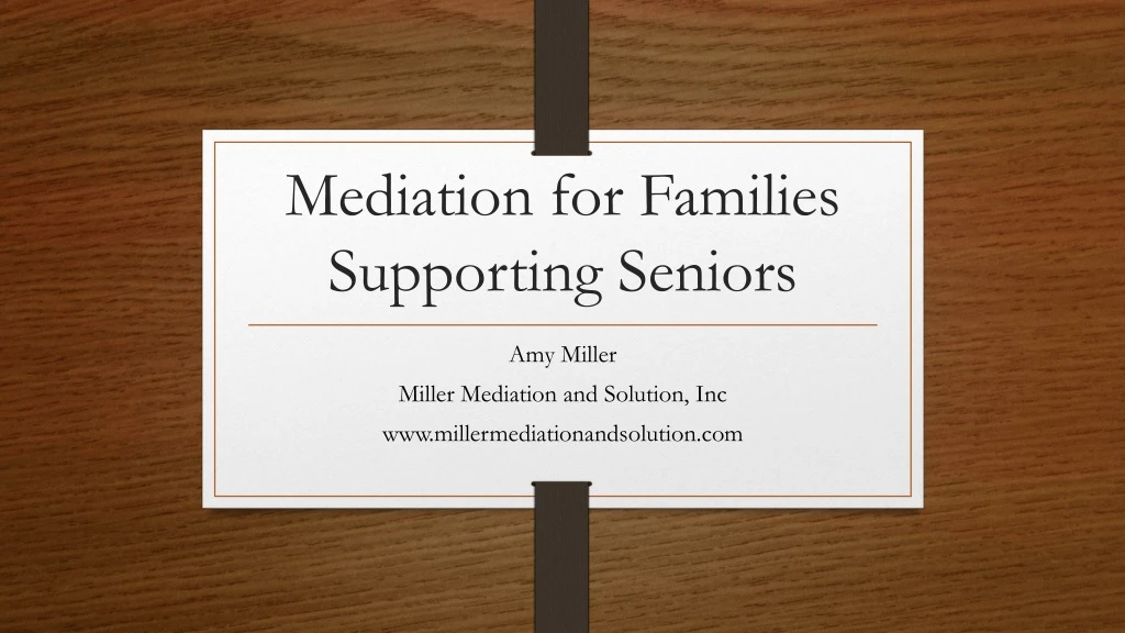 mediation for families supporting seniors