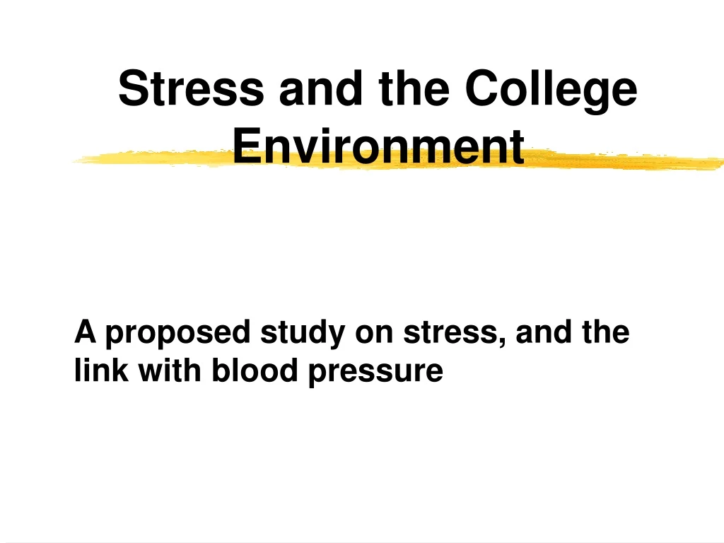 stress and the college environment