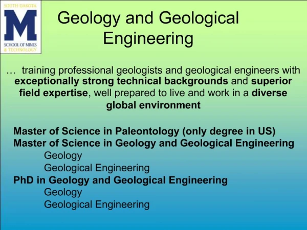 Geology and Geological Engineering
