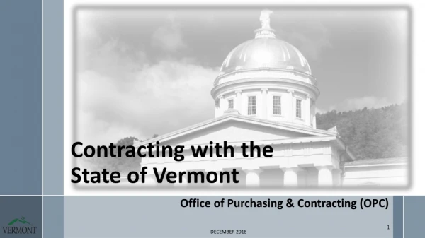 Contracting with the State of Vermont
