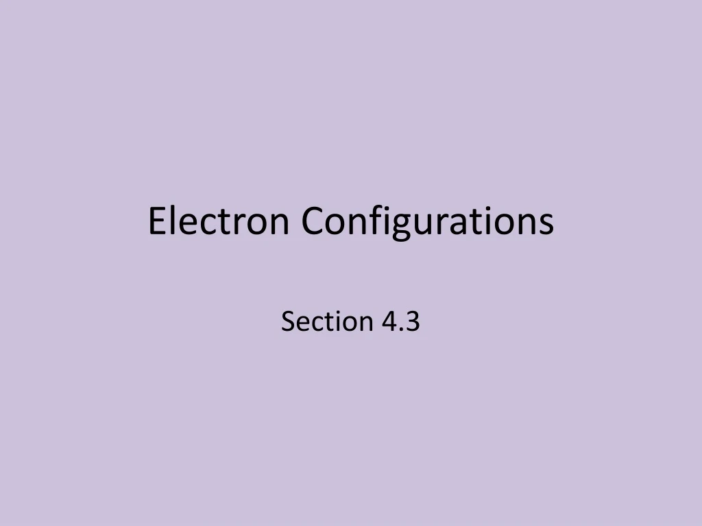 electron configurations