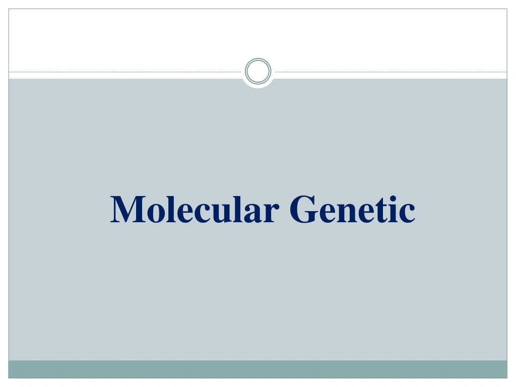 molecular genetic