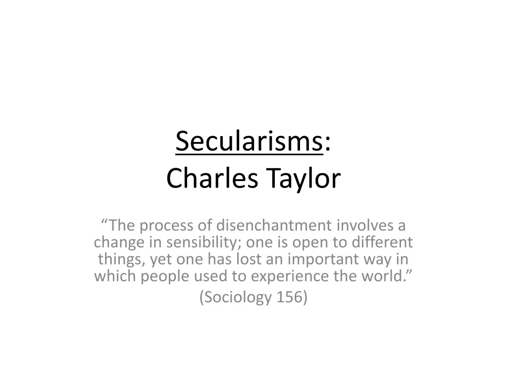 secularisms charles taylor