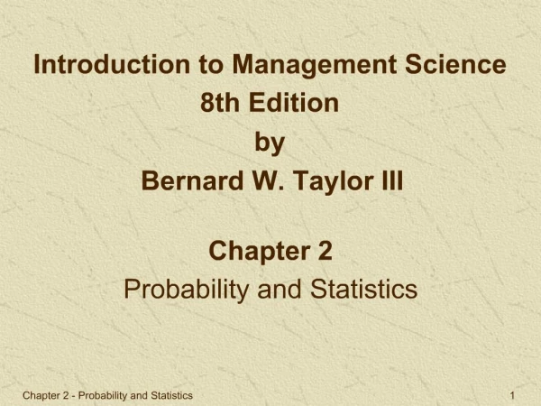 Chapter 2 - Probability and Statistics