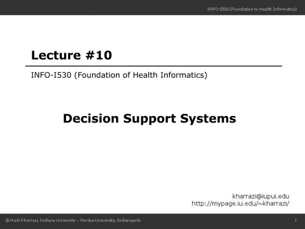 INFO-I530 Foundation of Health Informatics