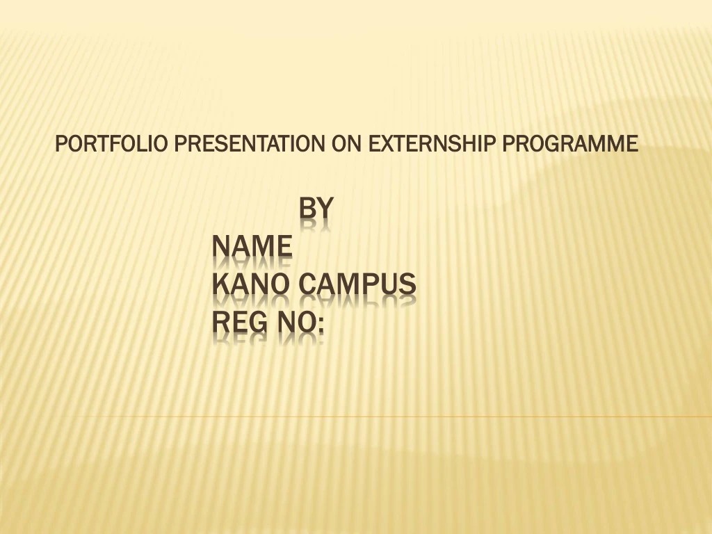 portfolio presentation on externship programme