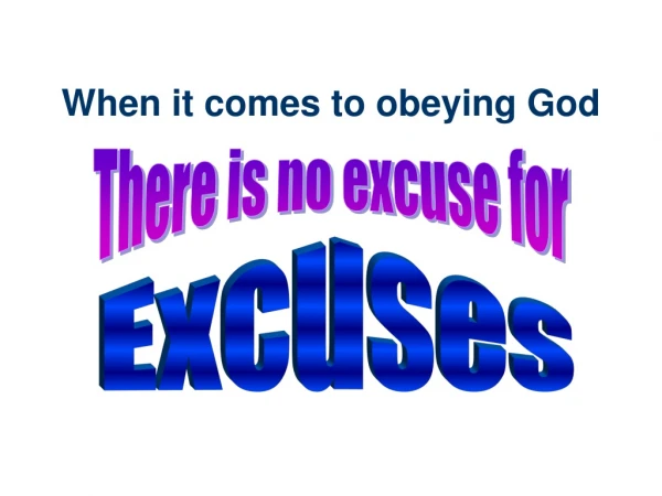 When it comes to obeying God