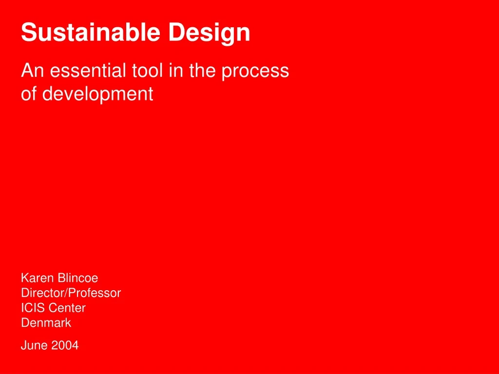 sustainable design an essential tool