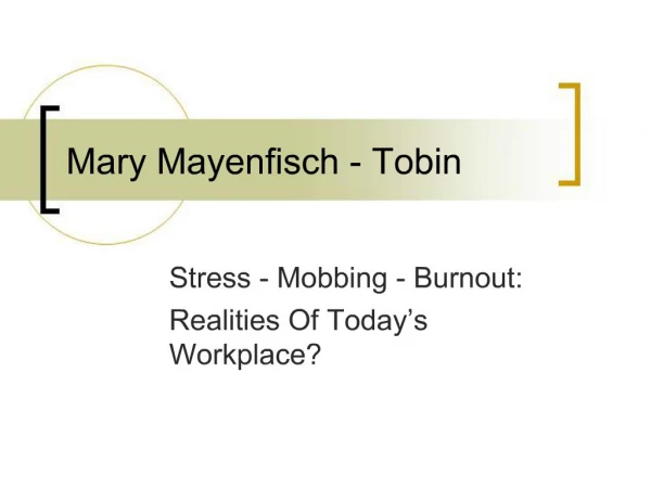 Mary Mayenfisch - Tobin