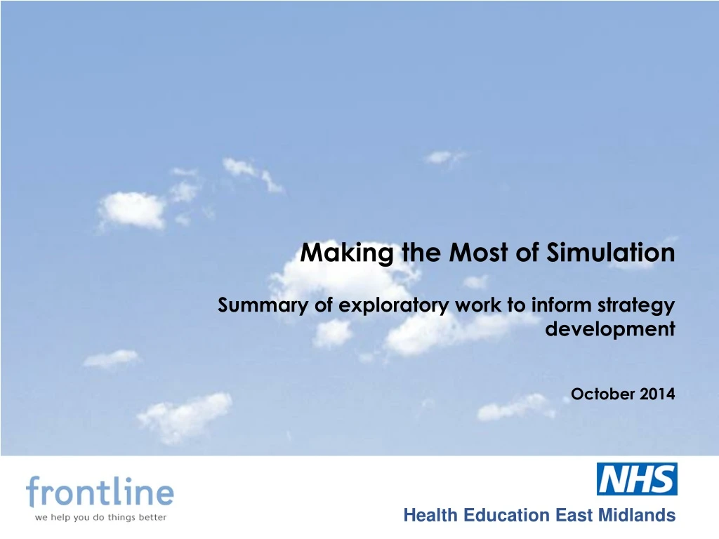 making the most of simulation
