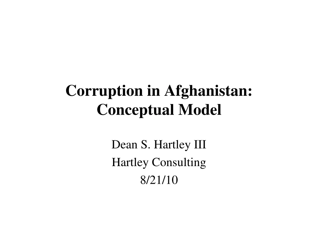corruption in afghanistan conceptual model