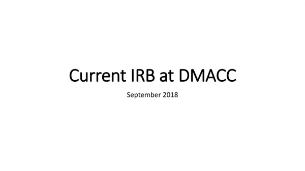 Current IRB at DMACC