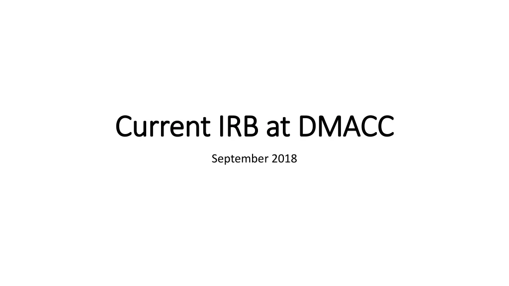 current irb at dmacc