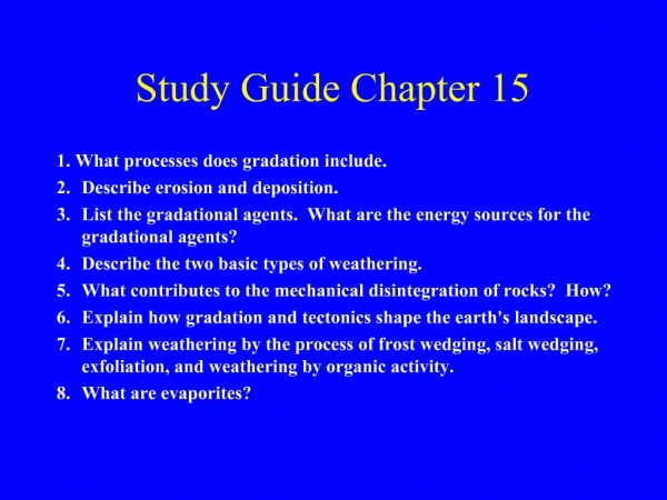 Study Guide Chapter 15