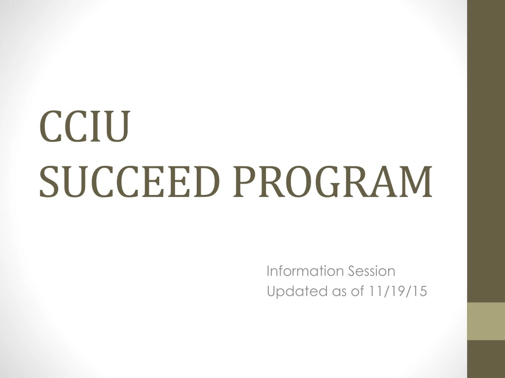 cciu succeed program
