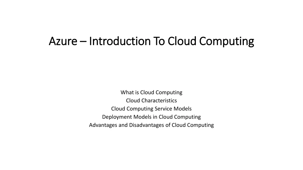 azure introduction to cloud computing