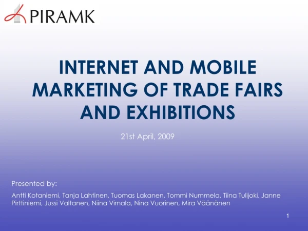 INTERNET AND MOBILE MARKETING OF TRADE FAIRS AND EXHIBITIONS
