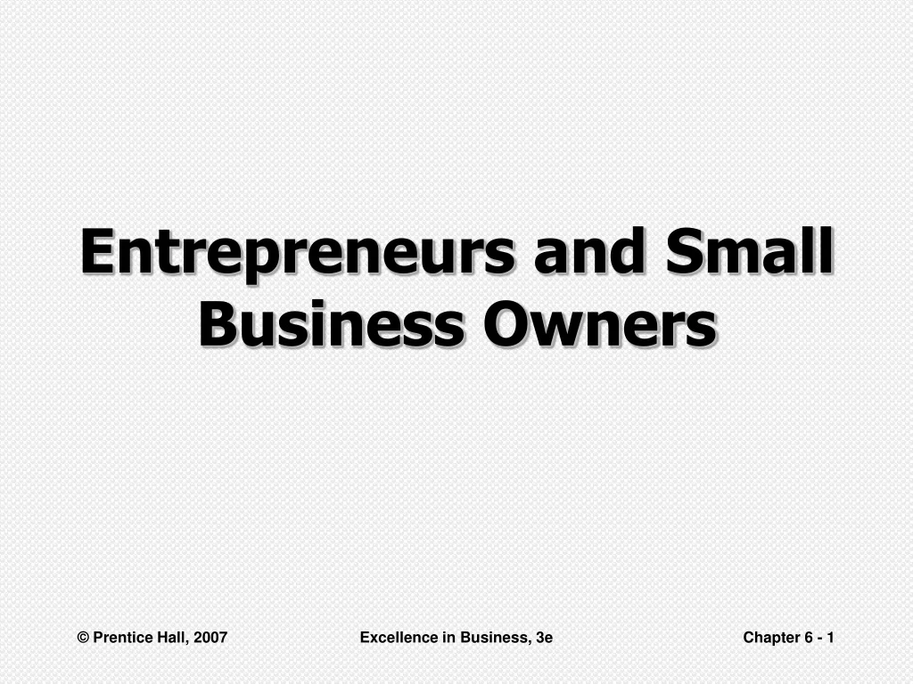 entrepreneurs and small business owners