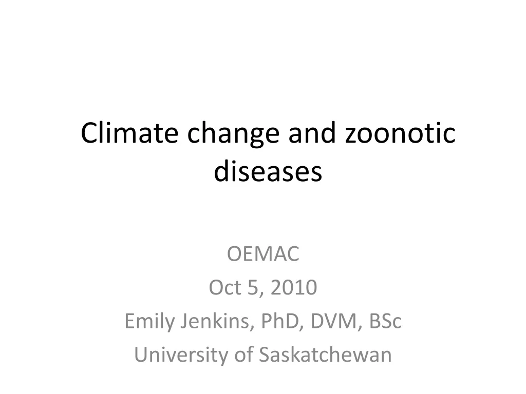 climate change and zoonotic diseases