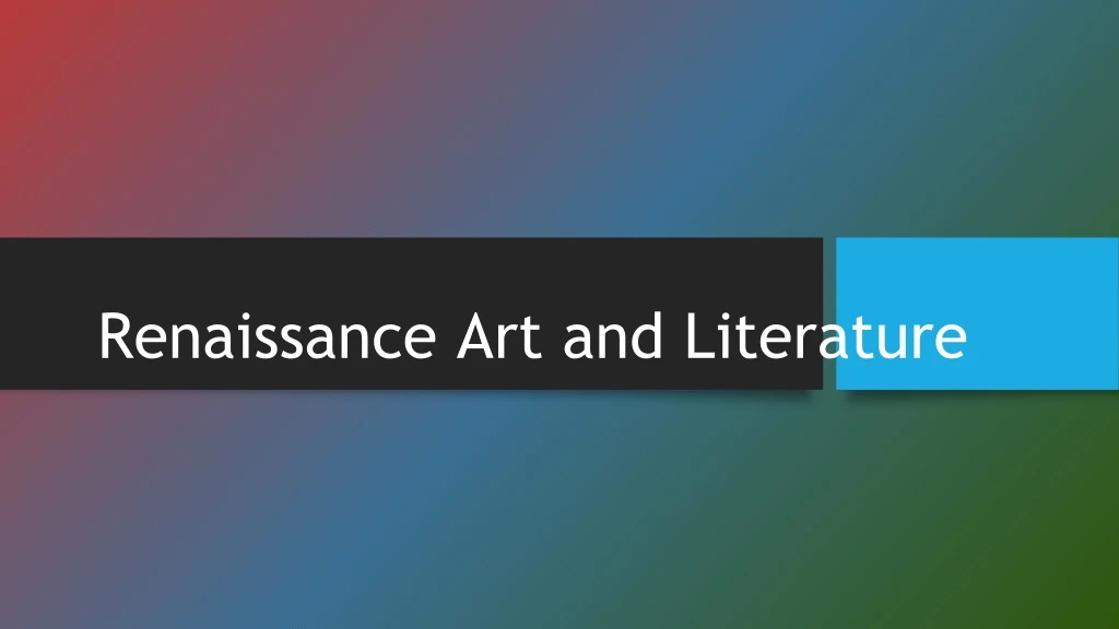 renaissance art and literature