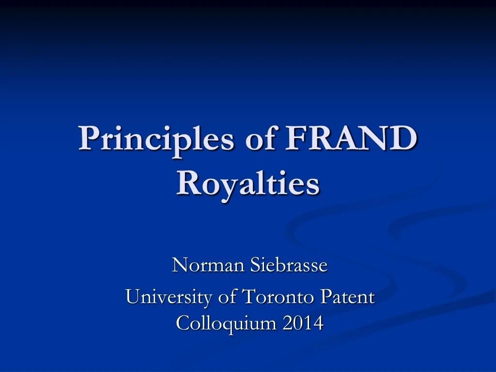 principles of frand royalties